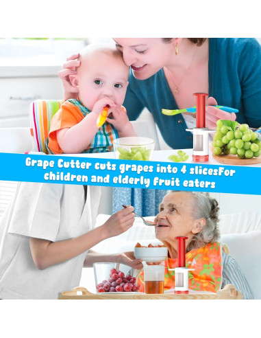 Cortador de Uvas FUNIZE - Herramienta de Cocina Infantil Rojo