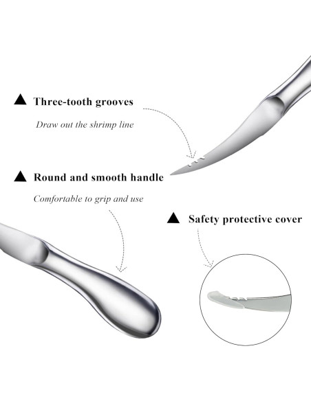 Herramienta de Limpieza de Camarones LXLVOUEG Acero Inoxidable