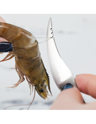 Herramienta de Limpieza de Camarones LXLVOUEG Acero Inoxidable