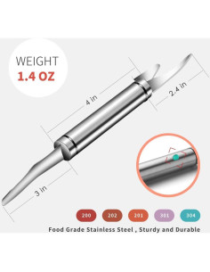 Herramienta Desvenadora de Camarones Acero Inoxidable 3PC 2