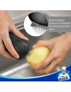 Cepillo de Limpieza de Frutas y Verduras MR.SIGA - Paquete de 2, Negro 2