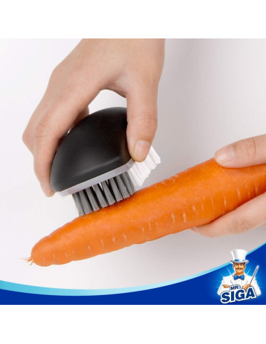 Cepillo de Limpieza de Frutas y Verduras MR.SIGA - Paquete de 2, Negro