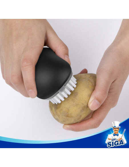 Cepillo de Limpieza de Frutas y Verduras MR.SIGA - Paquete de 2, Negro