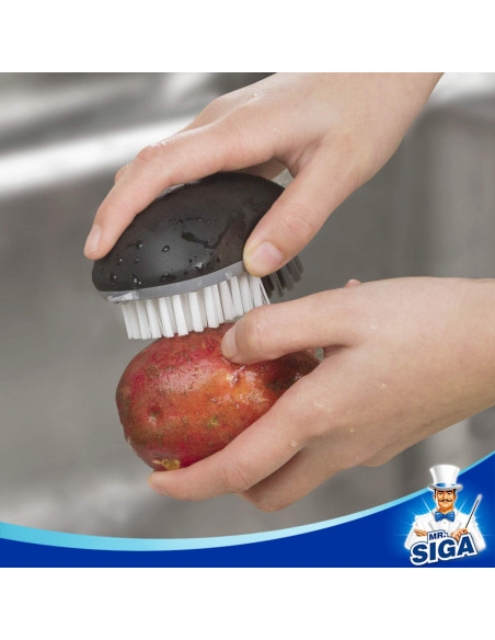Cepillo de Limpieza de Frutas y Verduras MR.SIGA - Paquete de 2, Negro