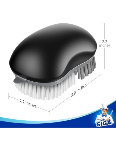 Cepillo de Limpieza de Frutas y Verduras MR.SIGA - Paquete de 2, Negro