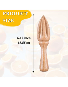 Exprimidor de Cítricos de Madera COMNICO 2 Pcs 15.55 cm 2