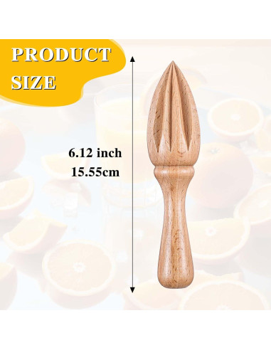 Exprimidor de Cítricos de Madera COMNICO 2 Pcs 15.55 cm