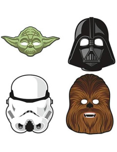 Suministros Fiesta Cumpleaños Star Wars - 16 Máscaras + Stickers 2