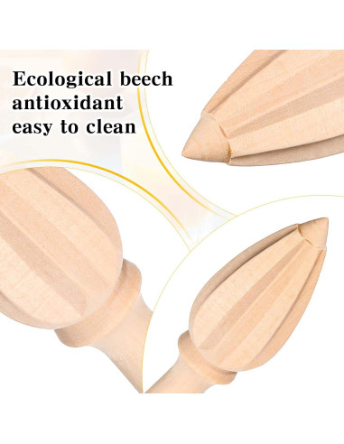 Exprimidor de Cítricos de Madera COMNICO 2 Pcs 15.55 cm