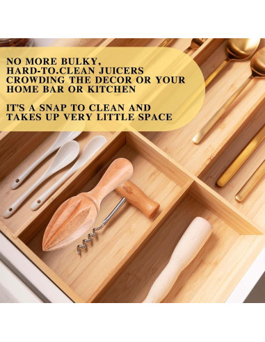 Exprimidor de Cítricos de Madera COMNICO 2 Pcs 15.55 cm