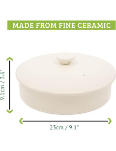 Calentador de Tortillas Cerámica Chef Tacos 20 cm Crema 2