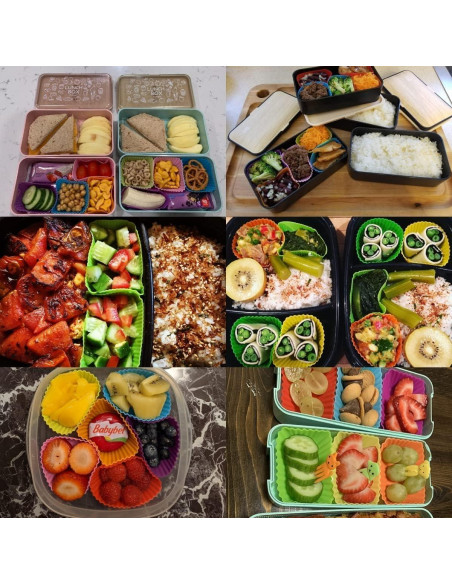 Divisores de caja de almuerzo de silicona WSmelon - 24 piezas