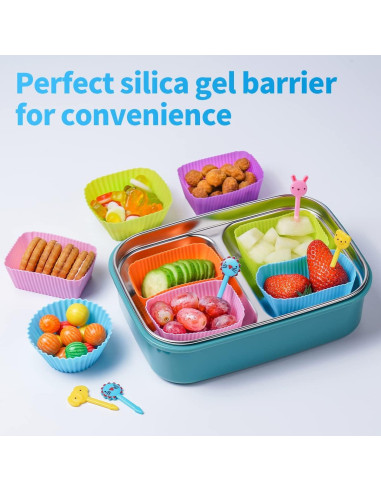 Caja Bento de Silicona Doiaz con 42 Divisores Multicolor