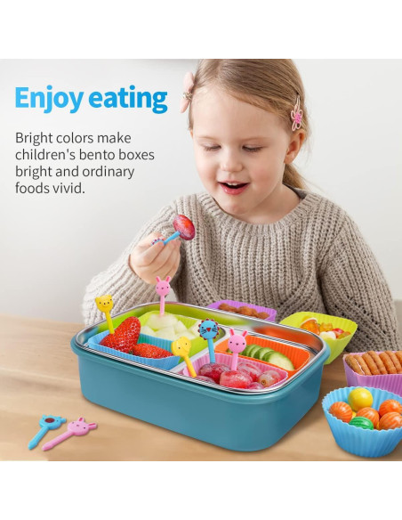 Caja Bento de Silicona Doiaz con 42 Divisores Multicolor