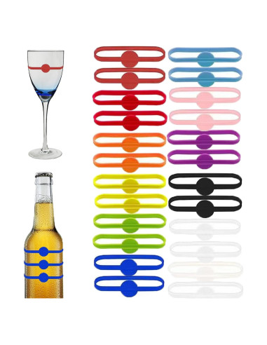 Marcadores de Bebidas Estirables Minsoda 24pcs Silicona