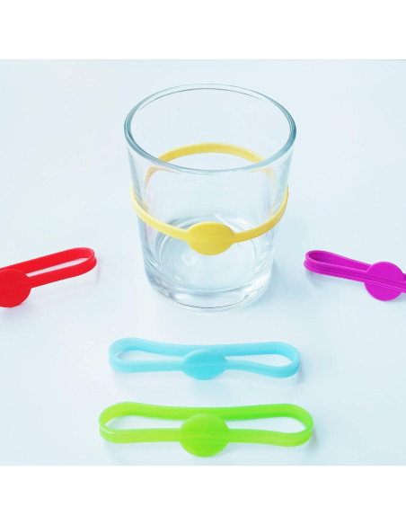 Marcadores de Bebidas Estirables Minsoda 24pcs Silicona