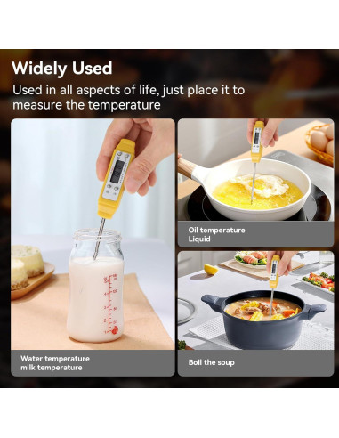 Termómetro Digital de Alimentos Akozon Amarillo - Precisión Alta