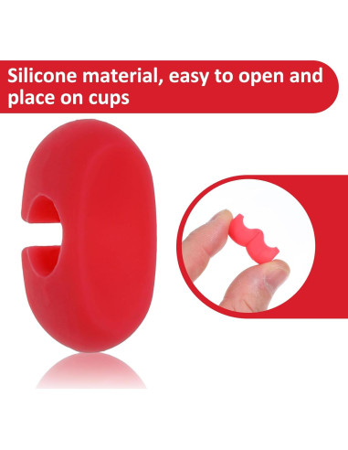 24 Marcadores de Vino de Silicona Multicolor Psyqtsuary