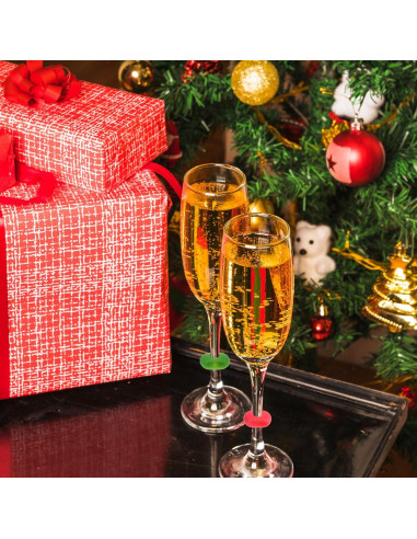 24 Marcadores de Vino de Silicona Multicolor Psyqtsuary