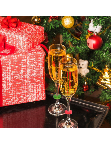 24 Marcadores de Vino de Silicona Multicolor Psyqtsuary