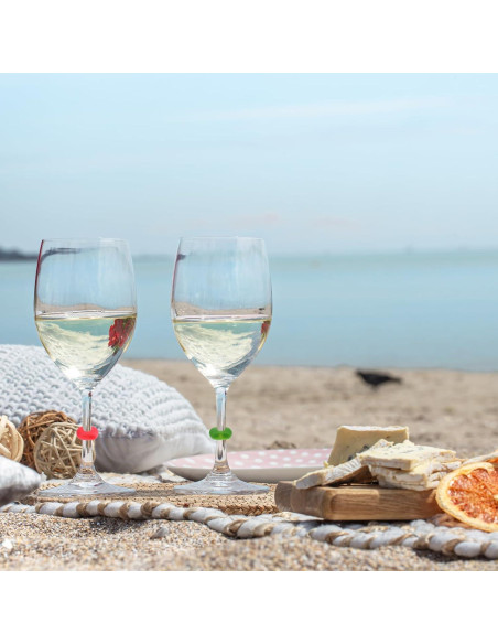 24 Marcadores de Vino de Silicona Multicolor Psyqtsuary