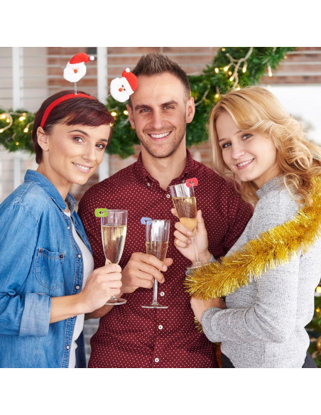 24 Marcadores de Vino de Silicona Multicolor Psyqtsuary