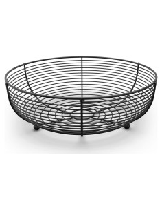 Canasta de Frutas CAXXA de Alambre Negro 28.4 cm - Diseño Moderno