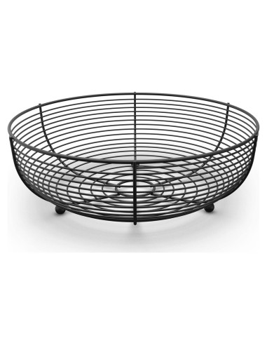 Canasta de Frutas CAXXA de Alambre Negro 28.4 cm - Diseño Moderno