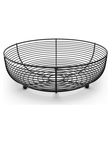 Canasta de Frutas CAXXA de Alambre Negro 28.4 cm - Diseño Moderno