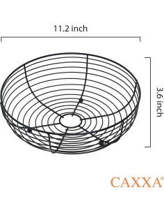 Canasta de Frutas CAXXA de Alambre Negro 28.4 cm - Diseño Moderno 2