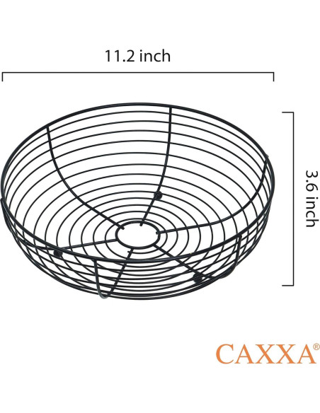 Canasta de Frutas CAXXA de Alambre Negro 28.4 cm - Diseño Moderno