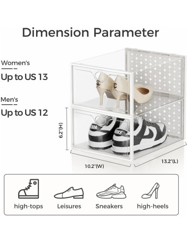 Cajas de Almacenamiento de Zapatos Pinkpum 15 Unidades X-Large