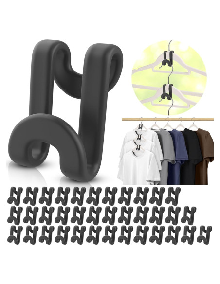 100 Ganchos Conectores para Perchas Besslly Negro 5 kg