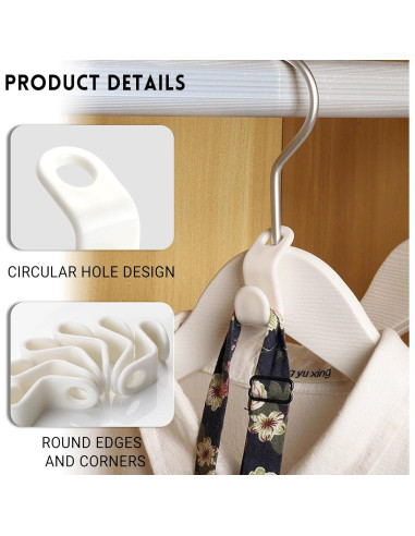 200 Ganchos Conectores para Perchas Solaviya Ahorra Espacio