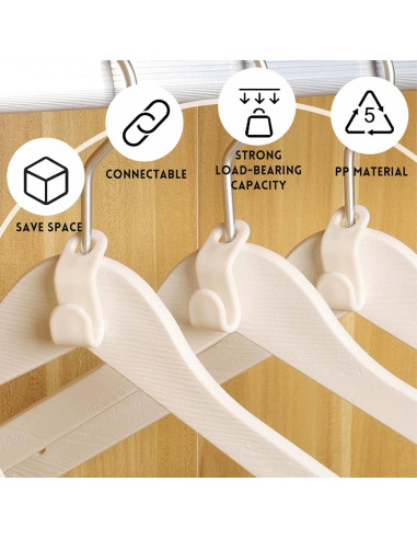 200 Ganchos Conectores para Perchas Solaviya Ahorra Espacio