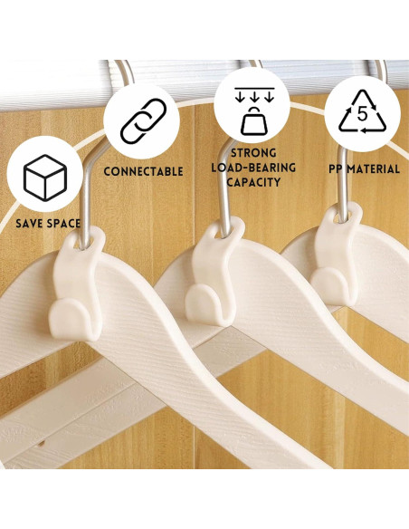 200 Ganchos Conectores para Perchas Solaviya Ahorra Espacio
