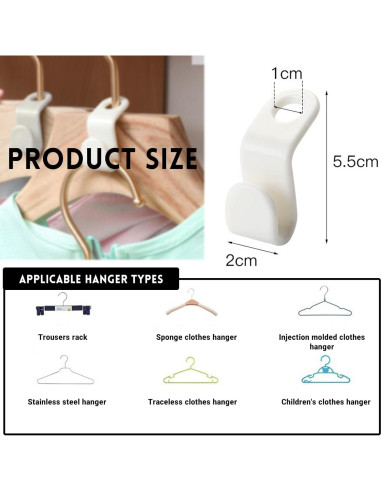 200 Ganchos Conectores para Perchas Solaviya Ahorra Espacio