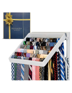 Organizador de Corbatas y Bufandas TieMaster Gris 60 Unidades