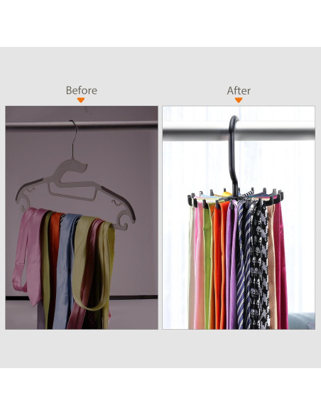 Soporte para Corbatas Giratorio IPOW 2 Piezas 20 Ganchos