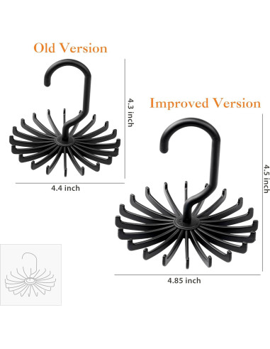 Soporte para Corbatas Giratorio IPOW 2 Piezas 20 Ganchos