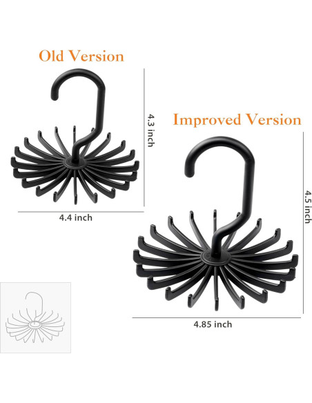 Soporte para Corbatas Giratorio IPOW 2 Piezas 20 Ganchos