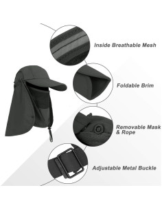 Gorra Solar Plegable Cristgee con Protección UPF 50+ Verde Militar 2