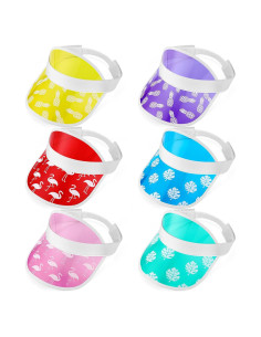 6 Viseras de Sol Transparentes UV Ajustables para Mujeres