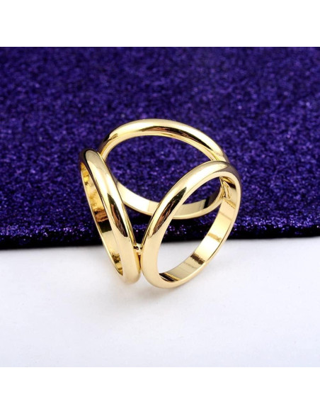 2 Anillos de Bufanda Dorado y Plateado para Mujeres