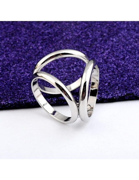 2 Anillos de Bufanda Dorado y Plateado para Mujeres