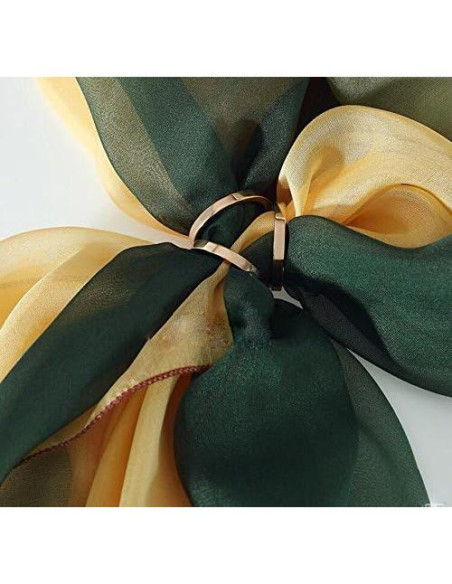 2 Anillos de Bufanda Dorado y Plateado para Mujeres