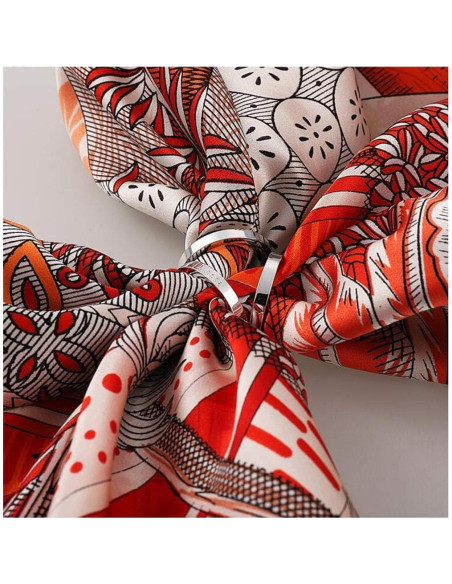 2 Anillos de Bufanda Dorado y Plateado para Mujeres