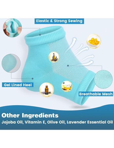 Calcetines Hidratantes TEAWOO - 6 Pares para Talones Secos