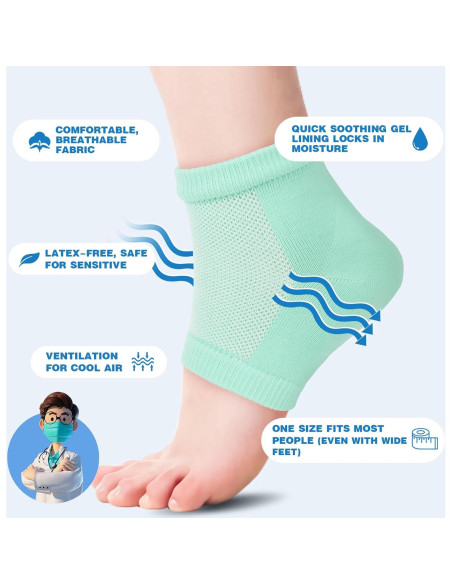 Calcetines Hidratantes TEAWOO - 6 Pares para Talones Secos