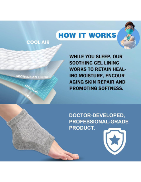 Calcetines Hidratantes TEAWOO - 6 Pares para Talones Secos